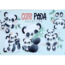 Cute Panda - metalen bord