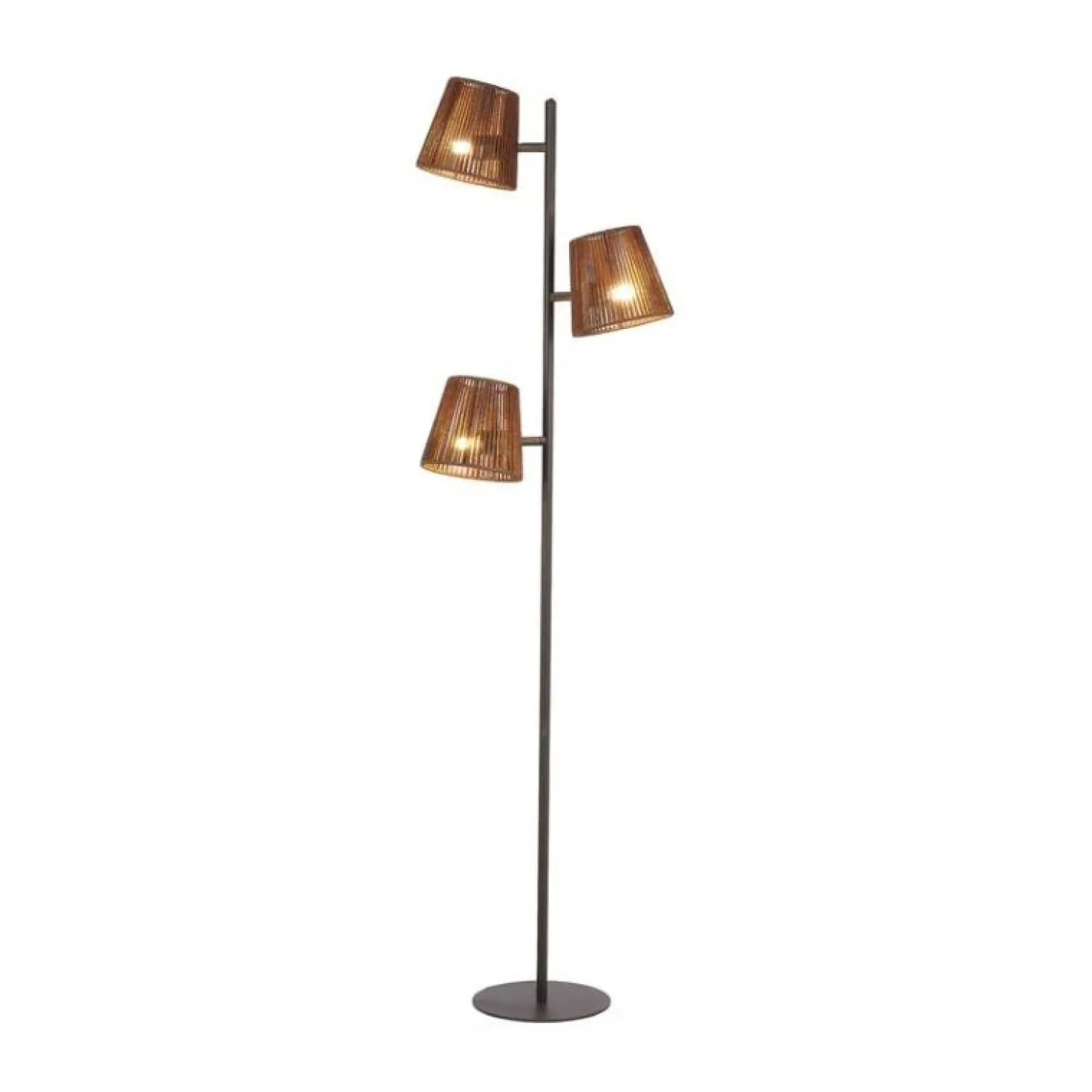 Daan 3-lichts Vloerlamp Bruin