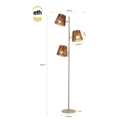 Daan 3-lichts Vloerlamp Zand