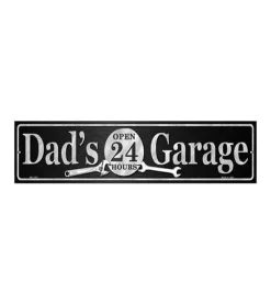 Dad’s garage open 24 hours - metalen bord
