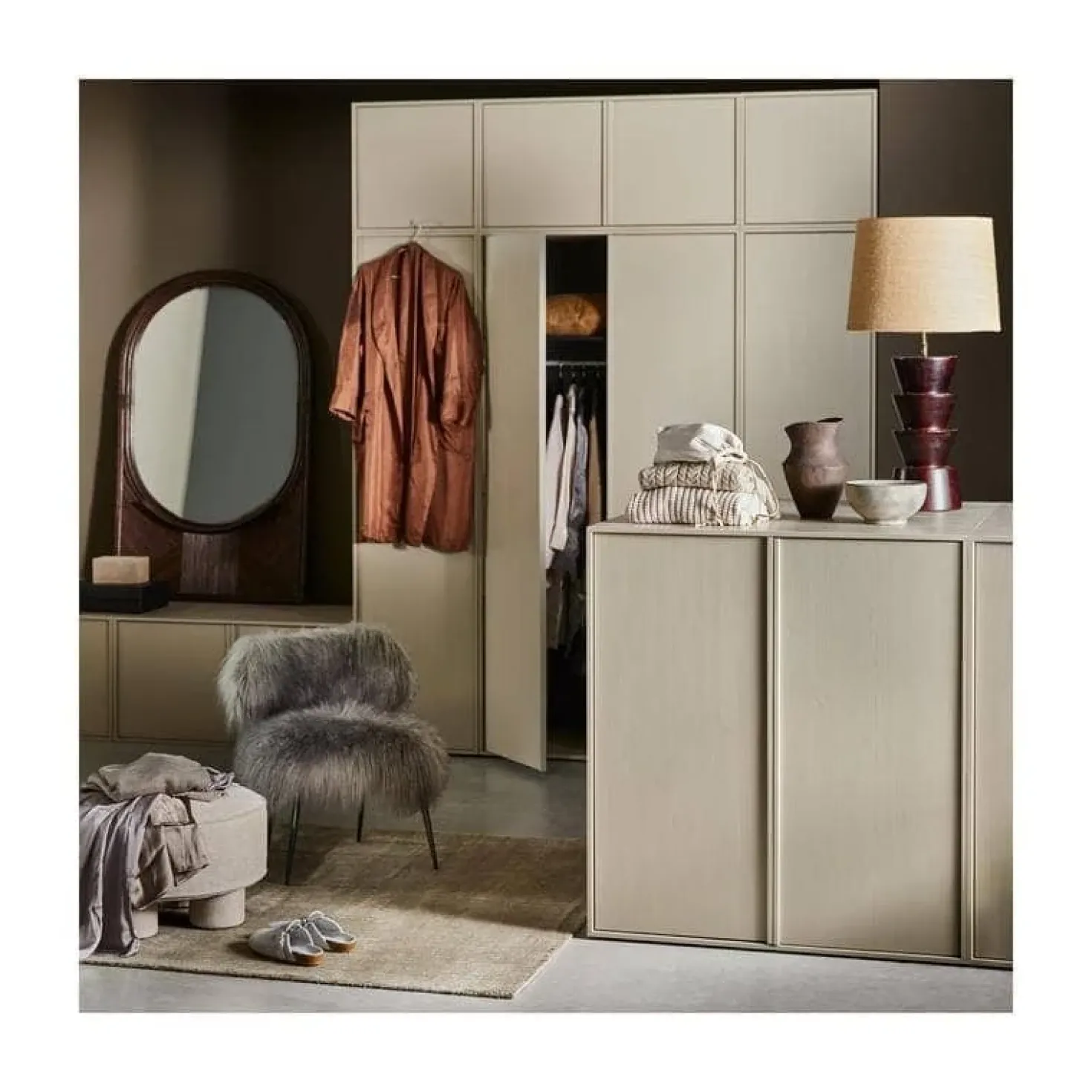Daily Kledingkast enkel smal grenen beige 50cm