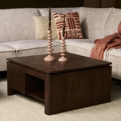 Dallas Salontafel vierkant Bruin Mangohout 80cm