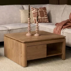 Dallas Salontafel vierkant Naturel Mangohout 80cm