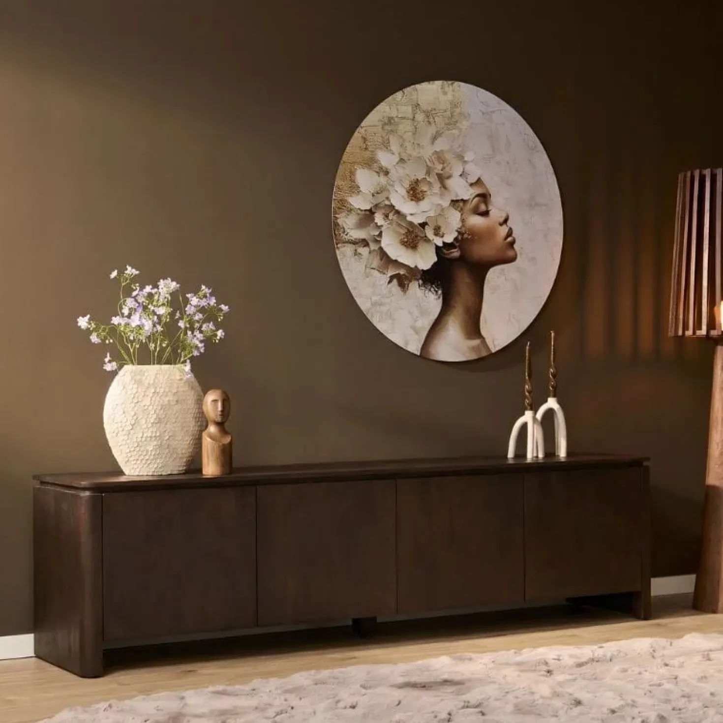 Dallas Tv meubel Bruin Mangohout 210cm