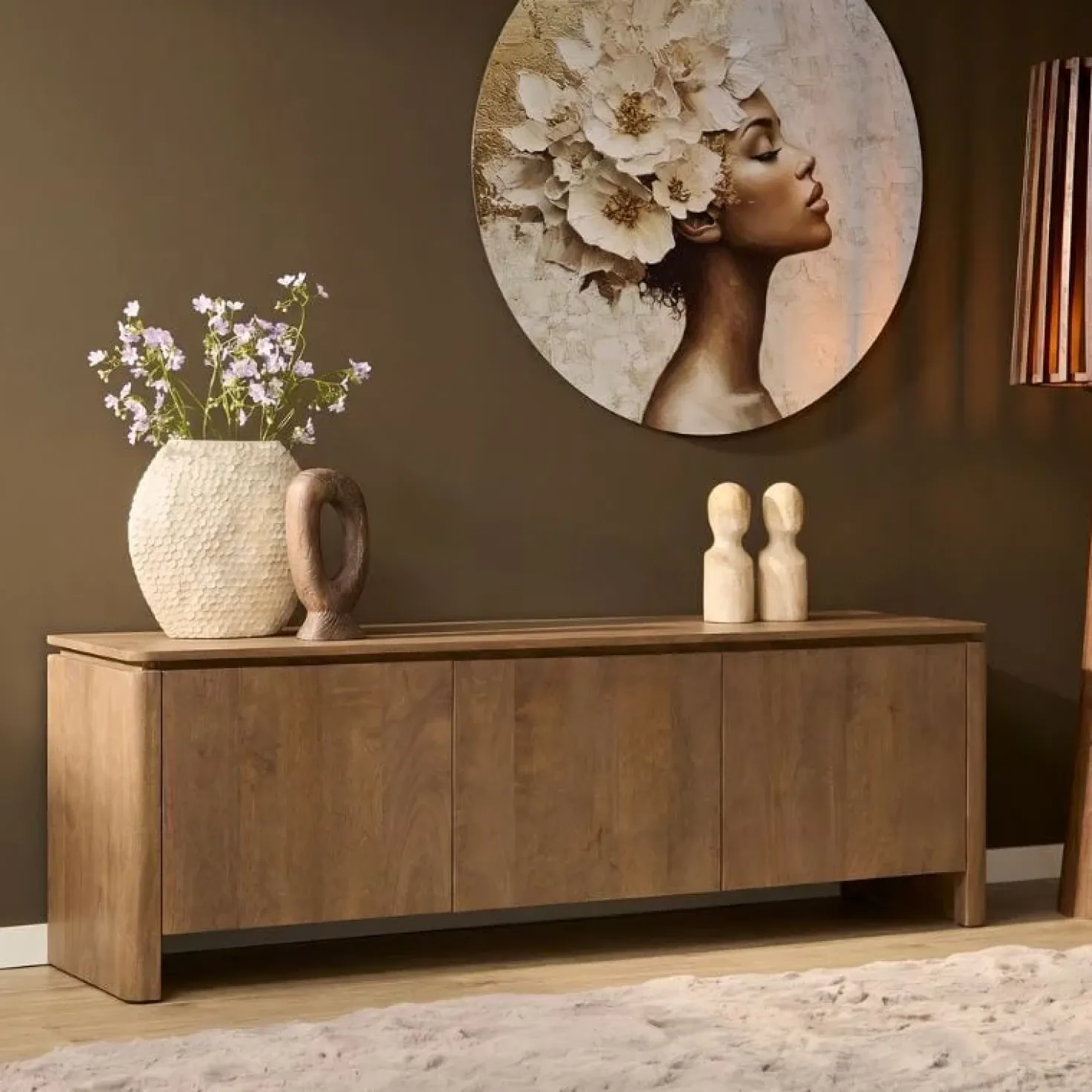 Dallas Tv meubel Naturel Mangohout 165cm
