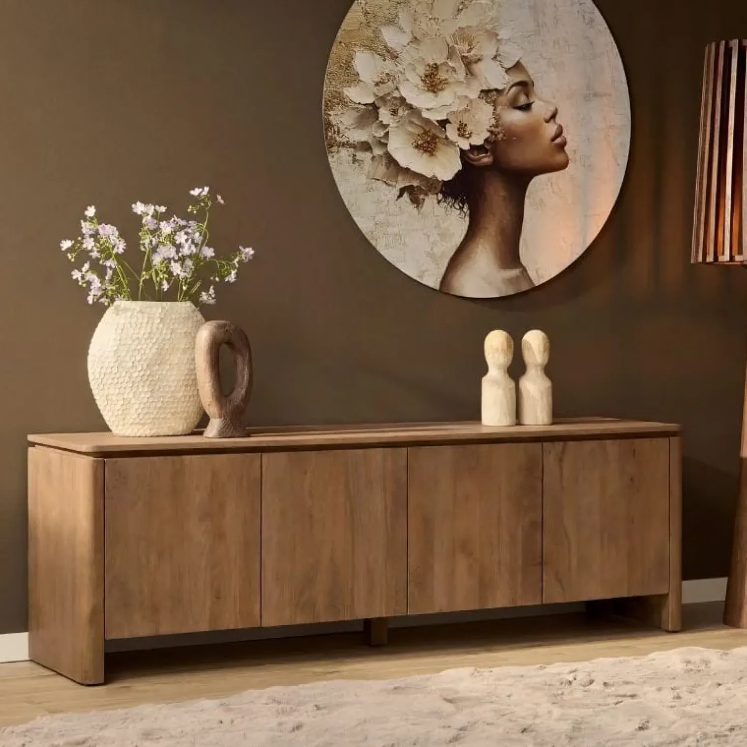 Dallas Tv meubel Naturel Mangohout 210cm