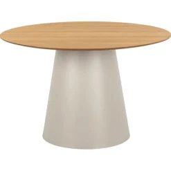 Dalvik Eettafel Rond Naturel met Zand poot 120cm