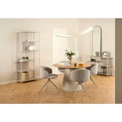 Dalvik Eettafel Rond Naturel met Zand poot 120cm
