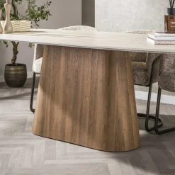Danique Eettafel deens ovaal Travertine 215cm