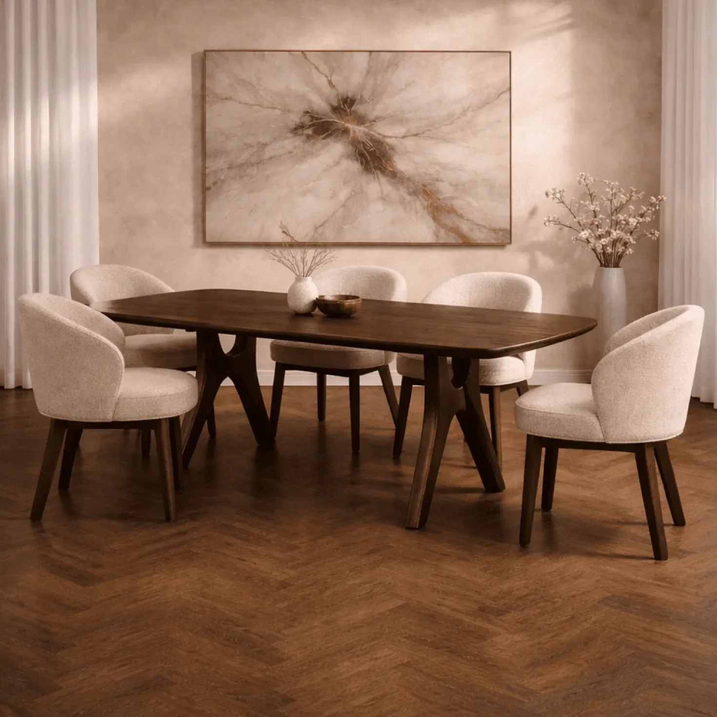 Dano Eettafel deens ovaal Mangohout espresso 220 cm