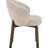 Darlene Eetkamerstoel Beige Bruine houten poten