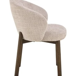 Darlene Eetkamerstoel Beige Bruine houten poten