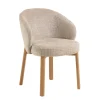 Darlene Eetkamerstoel Beige Naturel houten poten
