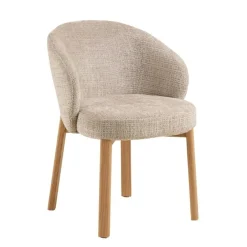 Darlene Eetkamerstoel Beige Naturel houten poten