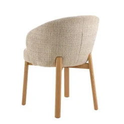 Darlene Eetkamerstoel Beige Naturel houten poten