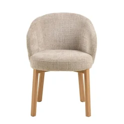 Darlene Eetkamerstoel Beige Naturel houten poten