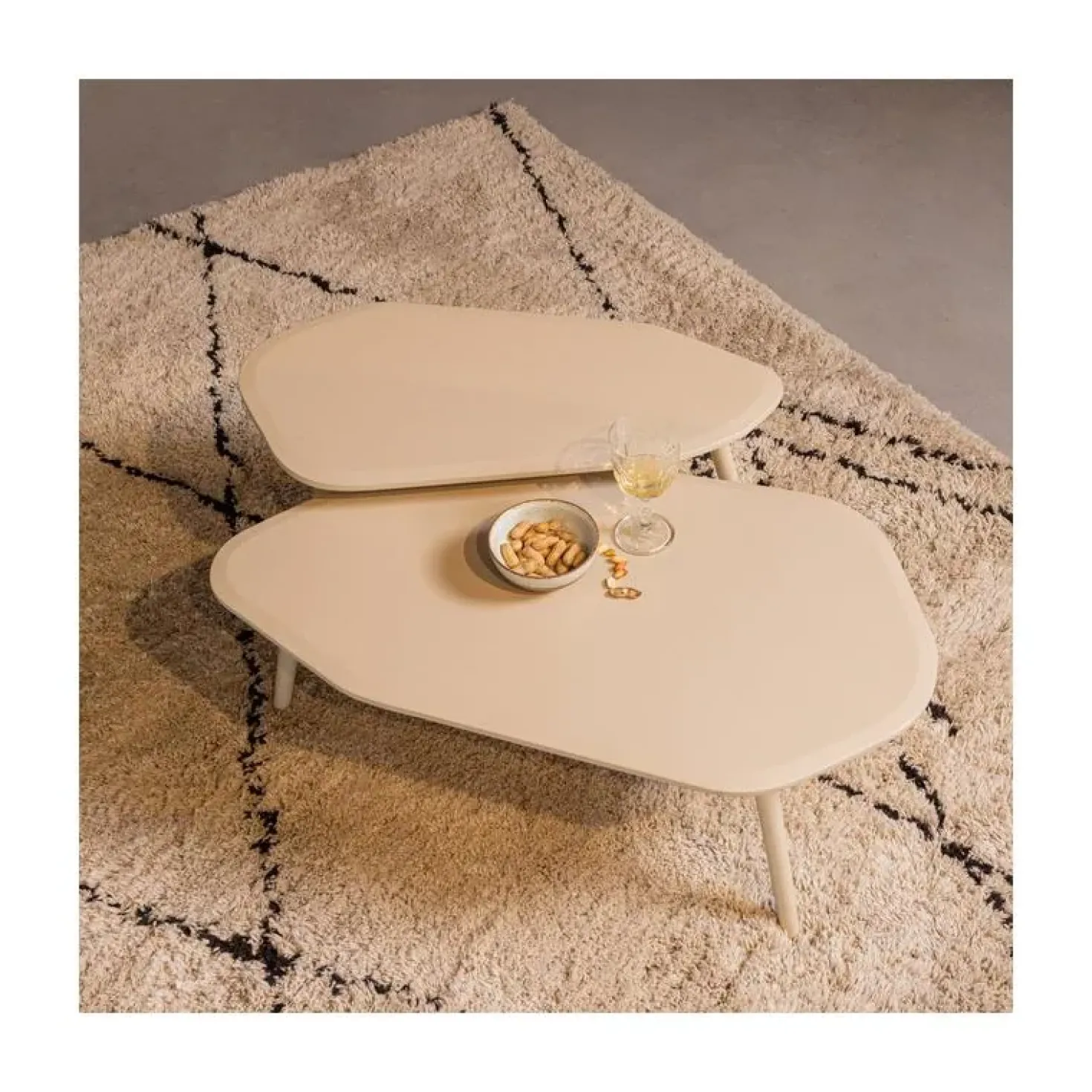 Davina Bijzettafels MDF zand set van 2
