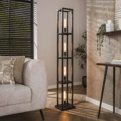 Debby 4-lichts Vloerlamp Artic zwart