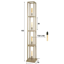 Debby 4-lichts Vloerlamp Beige