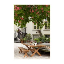 Delta Picknick tuintafel aluminium terracotta 220cm