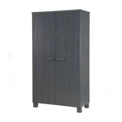 Dennis Kledingkast grenen grijs steel 111cm