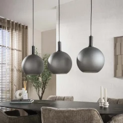 Dennis 3-lichts Hanglamp frosted grijs