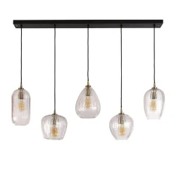 Denzel Glazen Hanglamp 5 lichts 120cm