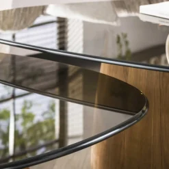 Dominick Salontafel set van 2 driehoekig Brons glas