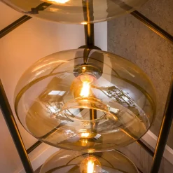 Doris 4-lichts Vloerlamp Amber glas
