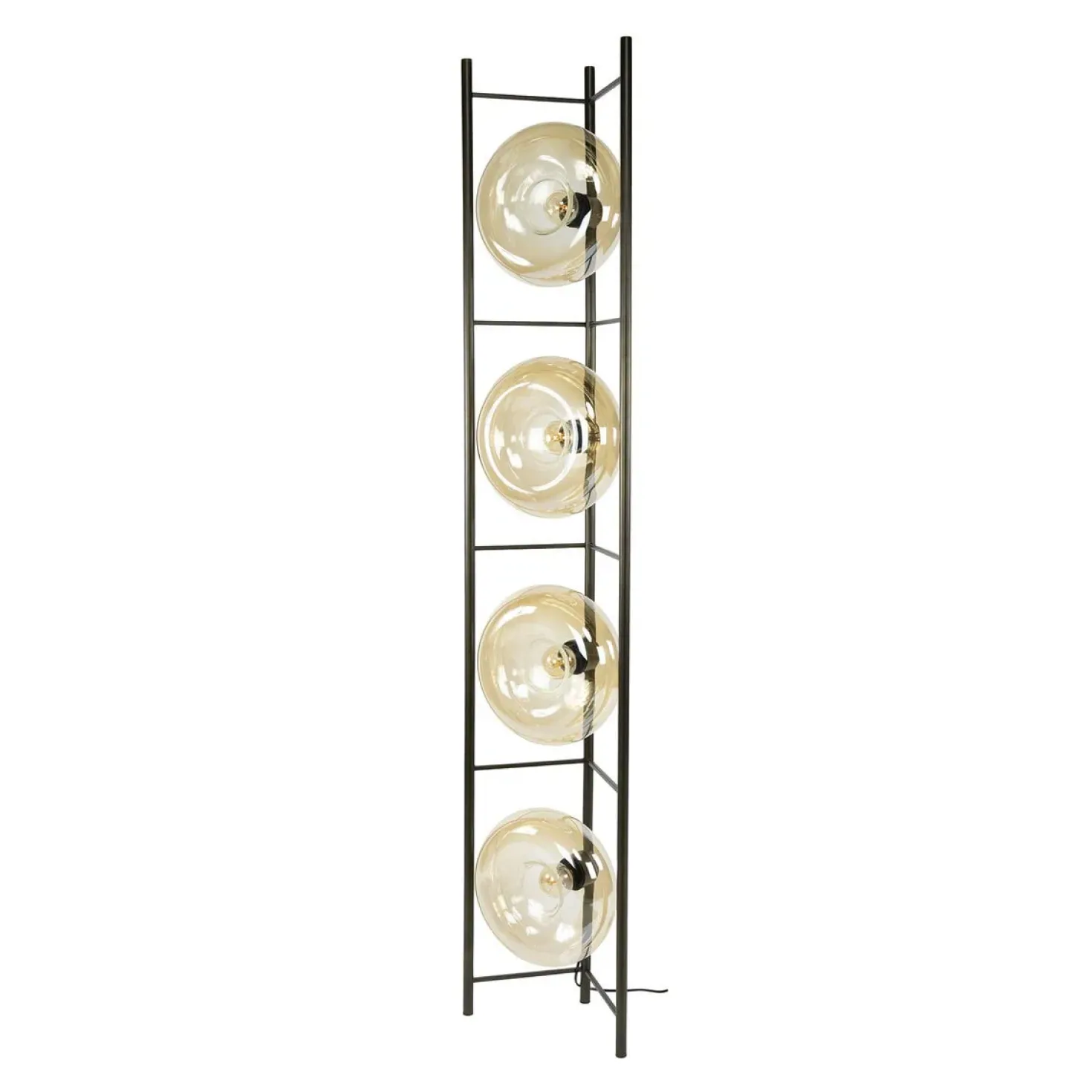 Doris 4-lichts Vloerlamp Amber glas