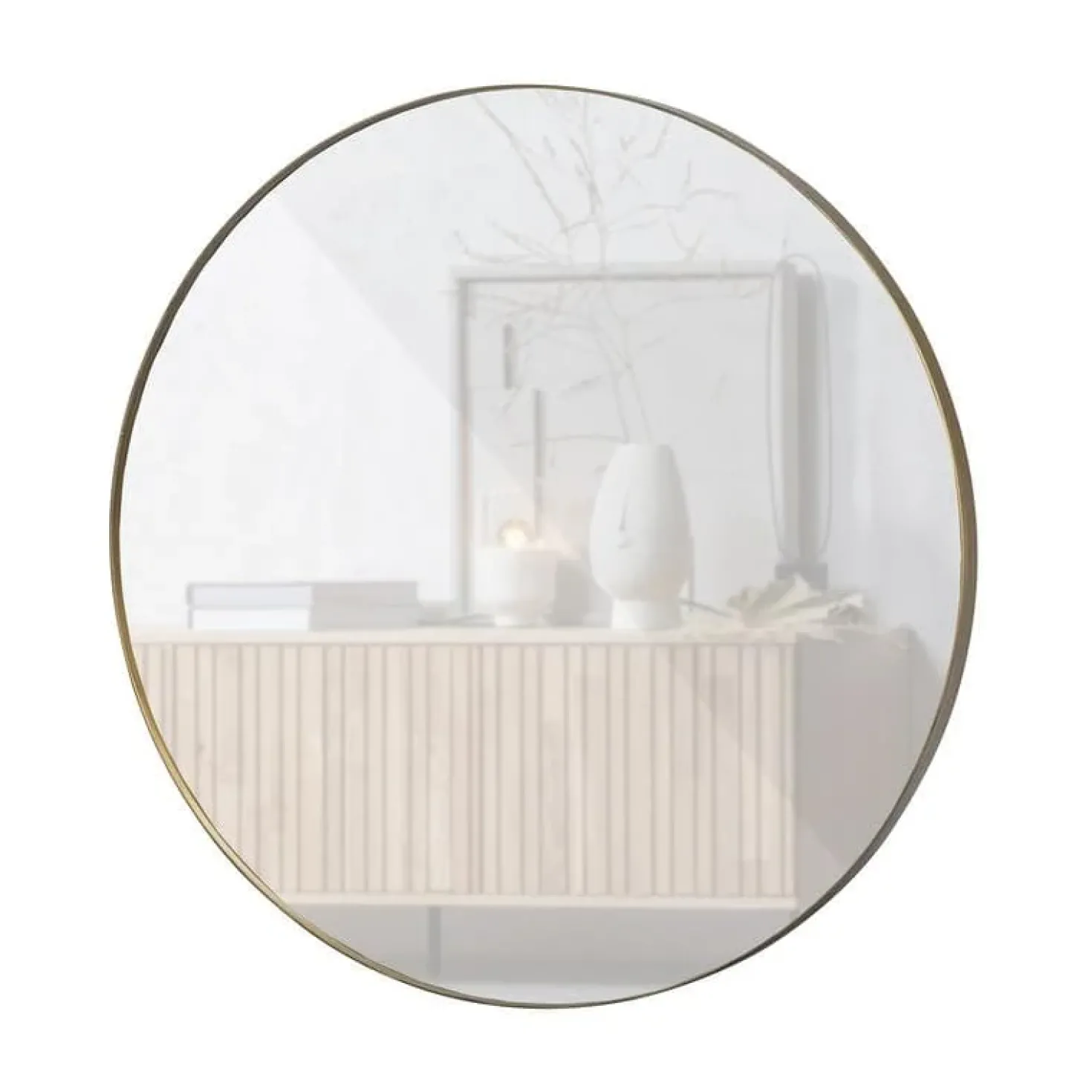 Doutzen Spiegel rond metaal goud 115cm