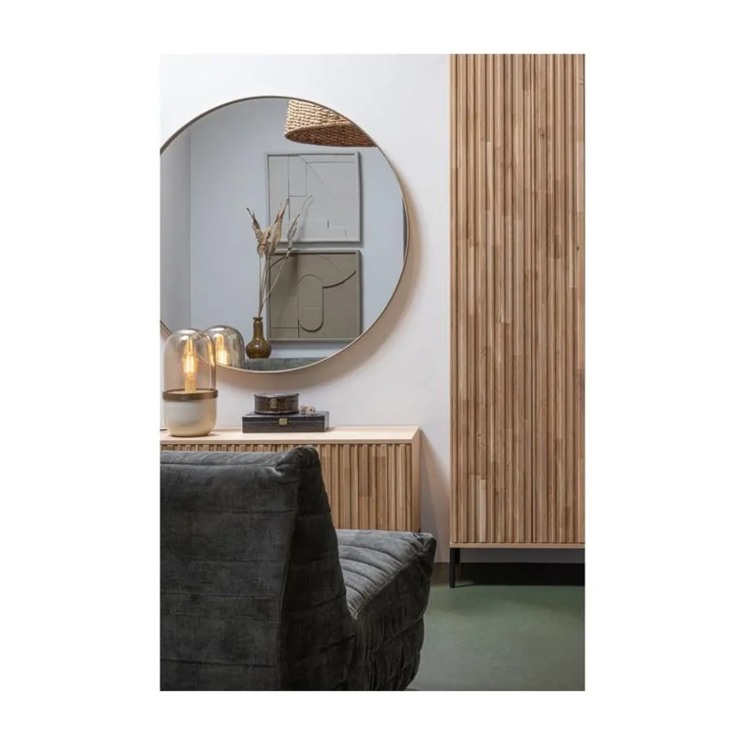 Doutzen Spiegel rond metaal goud 115cm