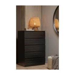 Doutzen Spiegel rond metaal zwart 115cm