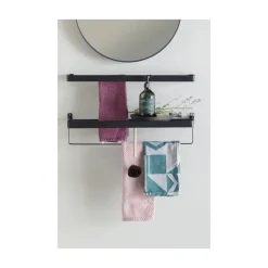Doutzen Spiegel rond metaal zwart 50cm
