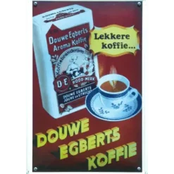 Douwe Egberts - metalen bord
