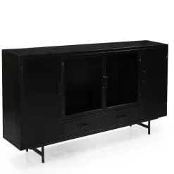 DPX Odin Dressoir 4 deurs 2 lade zwart 200cm