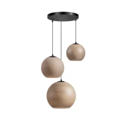 Draco 3-lichts Hanglamp taupe/grijs glas