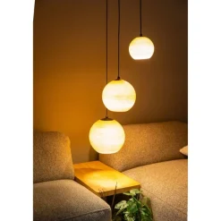 Draco 3-lichts Hanglamp taupe/grijs glas