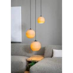 Draco 3-lichts Hanglamp taupe/grijs glas