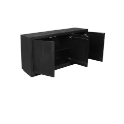 Dressoir Dortmund mangohout zwart 150cm
