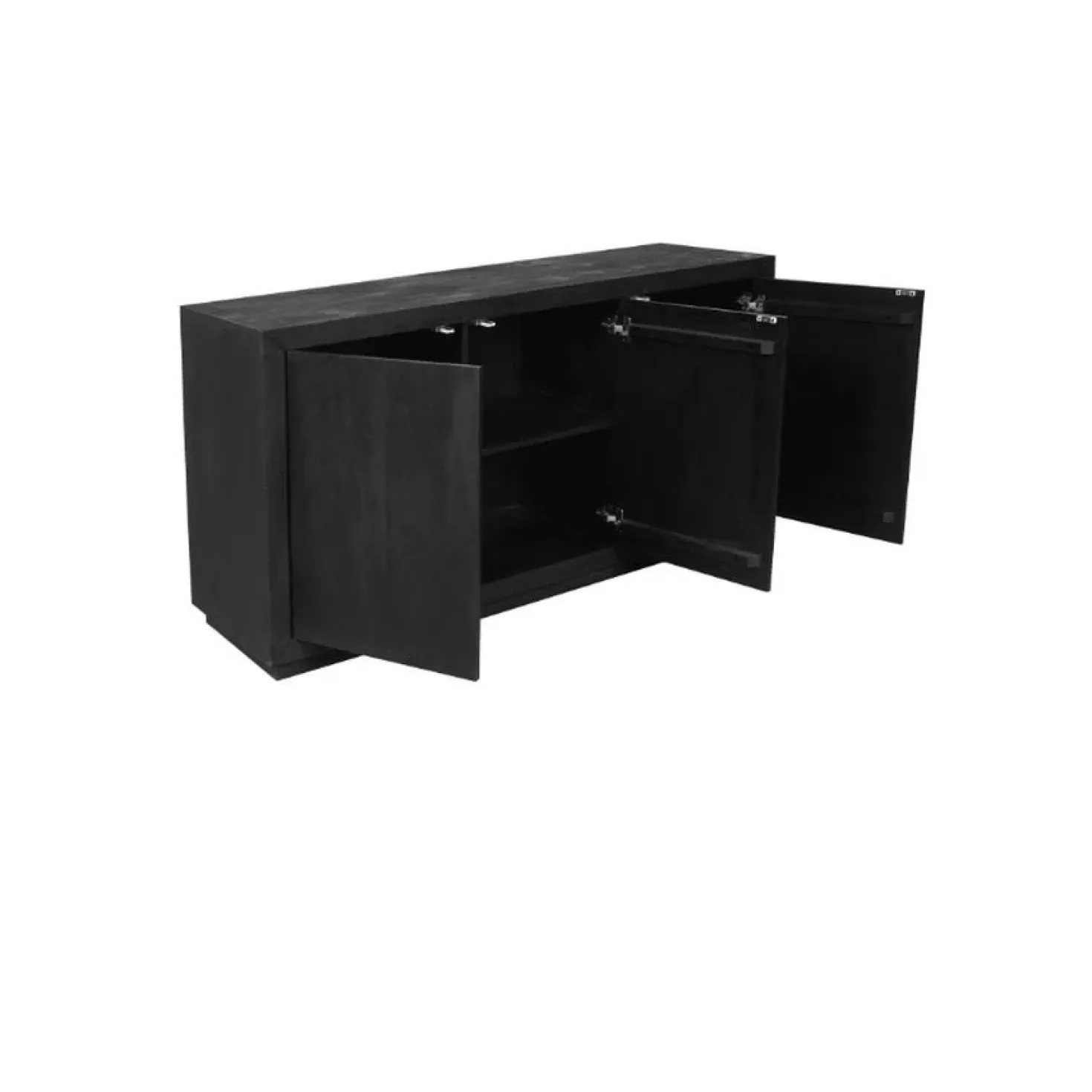 Dressoir Dortmund mangohout zwart 150cm