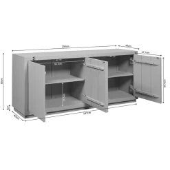 Dressoir Dortmund Walnoot 200cm