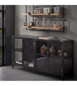 Dressoir industrieel Seattle metaal 4 deurs