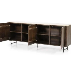 Dressoir Lio mangohout 3 deurs 200cm