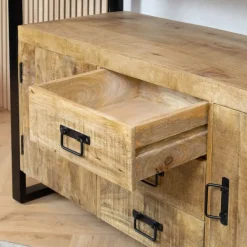 Dressoir mangohout Britt industrieel - 135cm