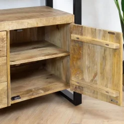 Dressoir mangohout Britt industrieel - 135cm