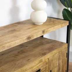 Dressoir mangohout Britt industrieel - 135cm