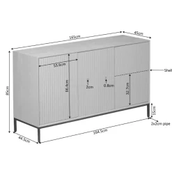 Dressoir Martin Walnoot 210cm