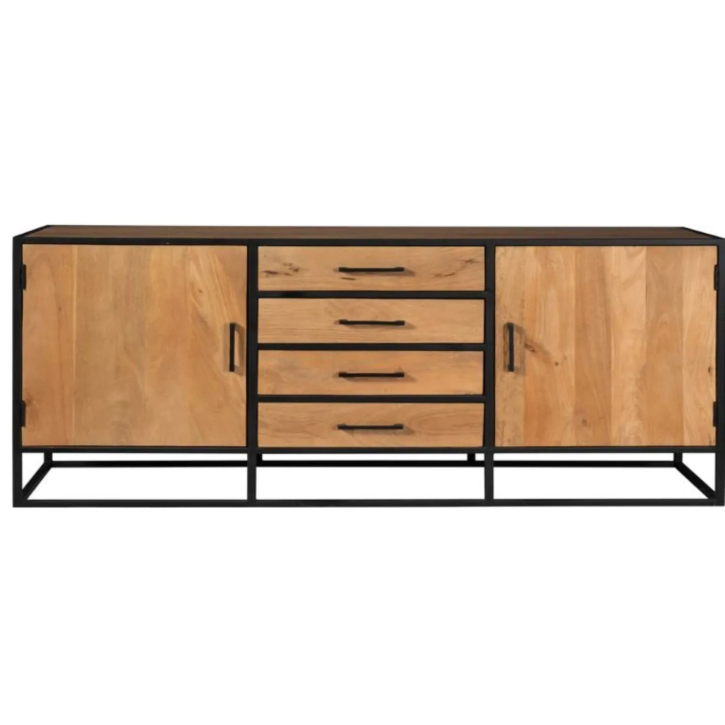 Dressoir Morada Warm mangohout industrieel - 210cm