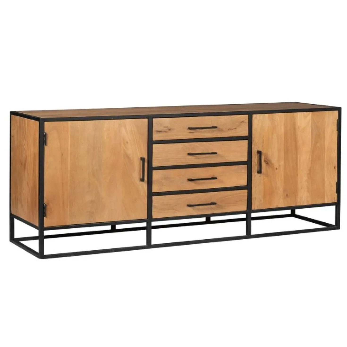 Dressoir Morada Warm mangohout industrieel - 210cm